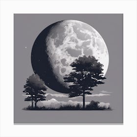 Moon And Trees Canvas Print