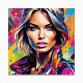 Colorful Woman Painting Canvas Print