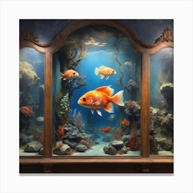 Goldfish In Aquarium Canvas Print