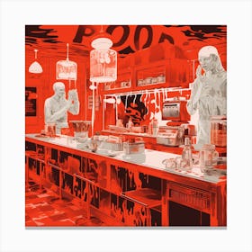 Zombies In The Kitchen 1 Canvas Print