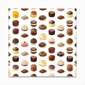 Seamless Pattern Of Chocolates 1 Canvas Print