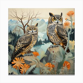Bird In Nature Great Horned Owl 1 Canvas Print