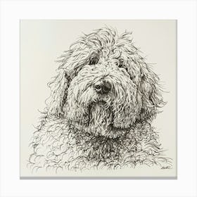 Komondor Dog Line Sketch 3 Canvas Print