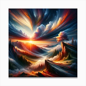 Sunset In The Mountains Canvas Print