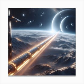 Spaceship In Space 37 Canvas Print
