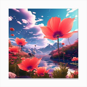 Flowers In The Sky Canvas Print