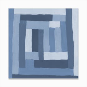 Painted Color Block Sprial In Blue Canvas Print