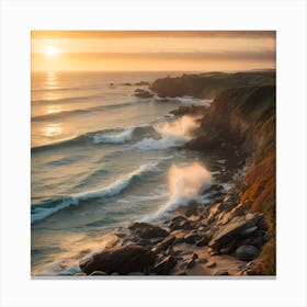 Sunrise At The Coast Canvas Print