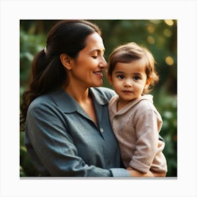 mom And Her child Canvas Print