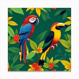 Colorful Parrots 2 Canvas Print