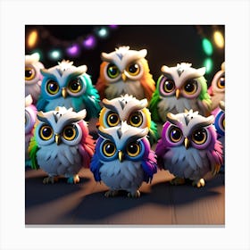 Colorful Owls 2 Canvas Print