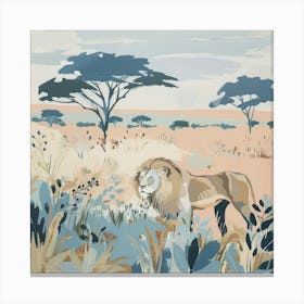 Big Lion Pastel Illustration 3 Canvas Print