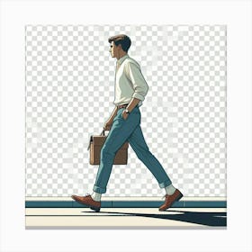 Man Walking Transparent Background Png Clipart Canvas Print