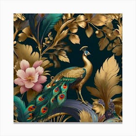 Peacock Wallpaper 1 Canvas Print