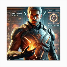 Ronan Ashheart Full Body Scifi Portrait Canvas Print