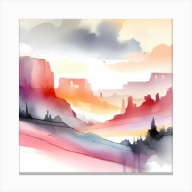 Watercolor Landscape Painting 32 Canvas Print