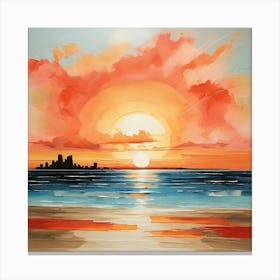 Sunset On The Beach 15 Canvas Print