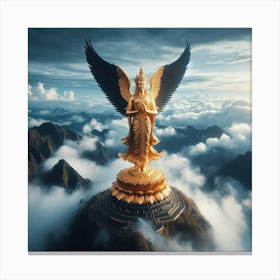 Golden Buddha Statue Canvas Print