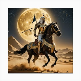 Egyptian Warrior On Horseback Canvas Print