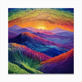 Op art, Blue mountains 2 Canvas Print