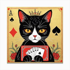 Cat Playing Cards 7 Canvas Print