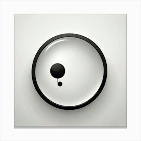 Eclipsed Echo: Black And White Circle And Dots Canvas Print