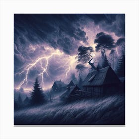 Lightning In The Sky Canvas Print