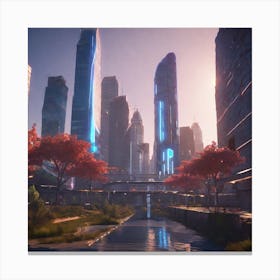 Futuristic Cityscape 180 Canvas Print