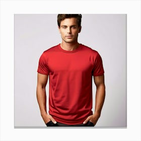Mock Up Cotton Casual Wearable Printed Graphic Plain Fitted Loose Crewneck V Neck Sleeve (5) Canvas Print
