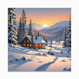 Snowy Winter Art Print (3) Canvas Print