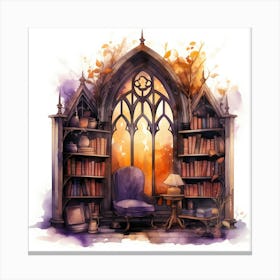 Gothic Library Canvas Print