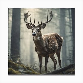Deer In The Forest 71 Canvas Print