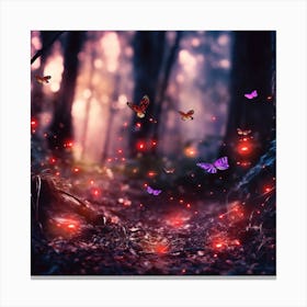 Butterflies In The Forest Canvas Print