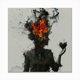 Woman In Flames 1 Canvas Print