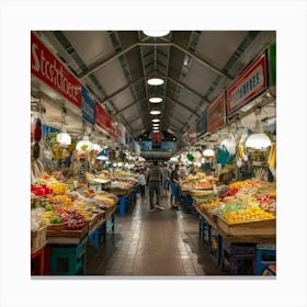 Fruit And Vegetable Market Canvas Print