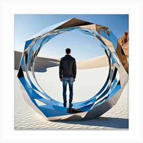 Man Standing In A Circle 1 Canvas Print