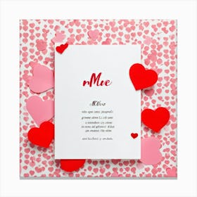 Valentines Day Themed Card Design Featuring Elegant Typography White Labels With Sweet Love Messag (1) Canvas Print