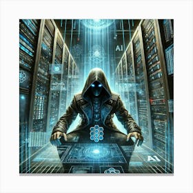 A Sci Fi Illustration Of Cipher Showcasing His Cyber Warfare Skills Canvas Print