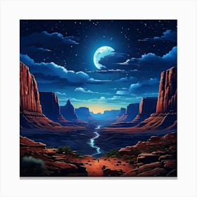 National Park Grand Canyon At Nigth Canvas Print