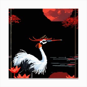 Crane In The Water Canvas Print