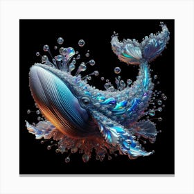 Whale With Bubbles 2 Canvas Print