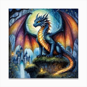 Dragon At Night 2 Canvas Print