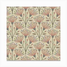 AUSTRALIAN EUCALYPTUS Floral in Earthy Soft Neutral Naturals on Beige Canvas Print