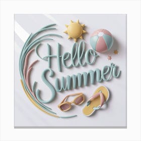 Hello Summer Pastel, Wall Art Canvas Print