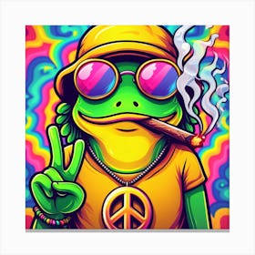 Hippie Frog Canvas Print