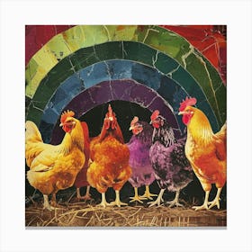 Retro Kitsch Rooster Collage 1 Canvas Print