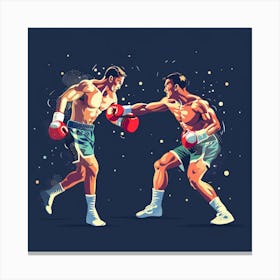 Two Boxers Fighting Canvas Print