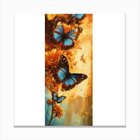 Butterflies On A Flower Canvas Print