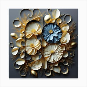 Paper Flowers gold 1 Canvas Print