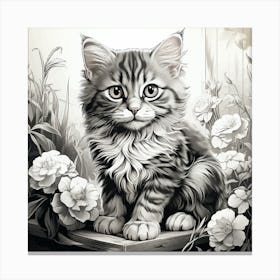 Kitten In The Window Canvas Print